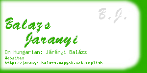balazs jaranyi business card