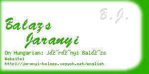 balazs jaranyi business card